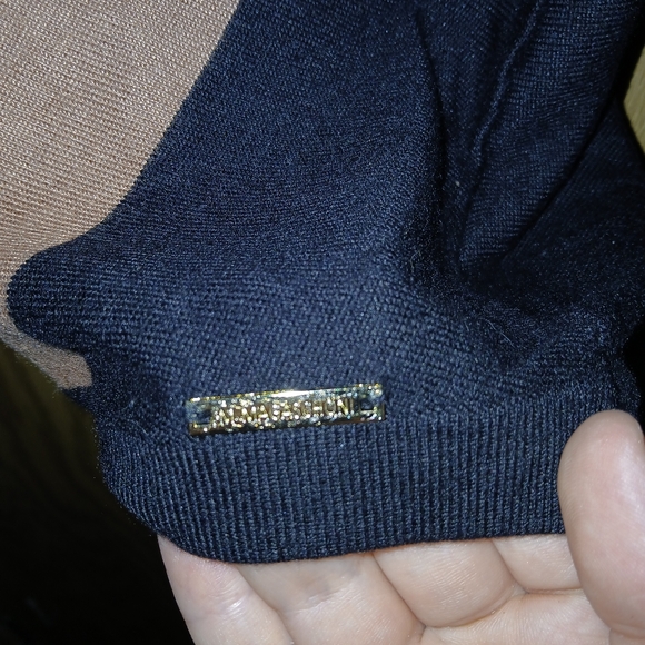 Magaschoni Sweatshirt Long Sleeve Womens Size XL Brown Tan & Black Golden Accent - Picture 6 of 13